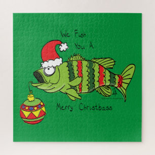 Grappig kerstmis Vist de Cartoon van de visklauw Legpuzzel