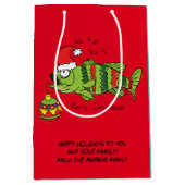 Grappig kerstmis Vist de Cartoon van de visklauw Medium Cadeauzakje (Voorkant)
