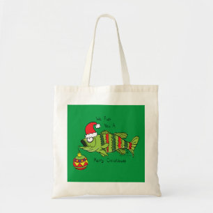 Grappig kerstmis Vist de Cartoon van de visklauw Tote Bag