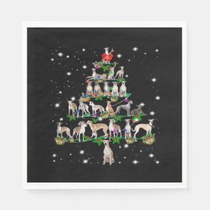 Grappig Kerstmis Whippet Hondenliefhebbers Cadeau Servet
