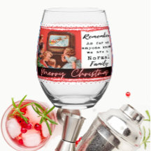 Grappig Kerstmis Wijn Glas Retro Beste Vriendin No