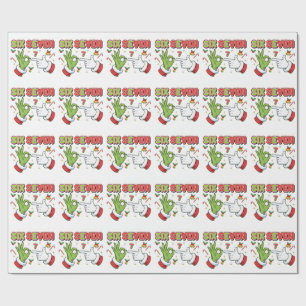 Grappig Kerstmis Zes Zeven Groene Monster Vakantie Cadeaupapier