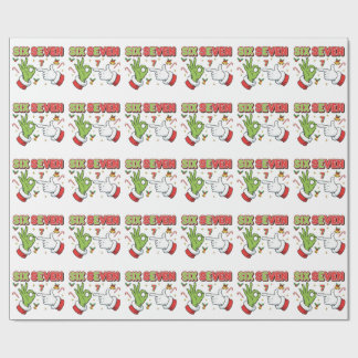 Grappig Kerstmis Zes Zeven Groene Monster Vakantie Cadeaupapier