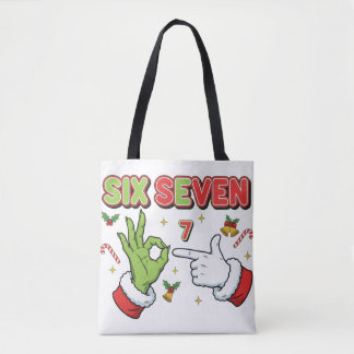 Grappig Kerstmis Zes Zeven Groene Monster Vakantie Draagtas