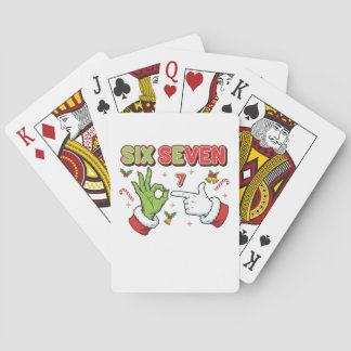 Grappig Kerstmis Zes Zeven Groene Monster Vakantie Pokerkaarten