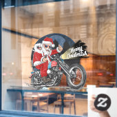 Grappig kerstmotorfietsen met kerstcadeaus raamsticker (Cafe Raam)