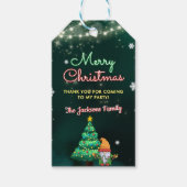 Grappig kerstneonbordfeest cadeaulabel (Voorkant)