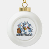 Grappig kerstornament met Muis Music Band Keramische Bal Ornament (Voorkant)