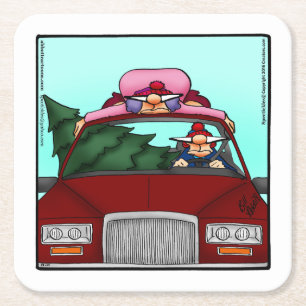 Grappig kerstpapier met Humor Onderzetter