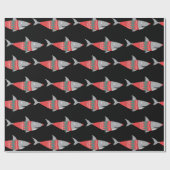 Grappig kerstpapier voor haaienvulling cadeaupapier (Vlak)