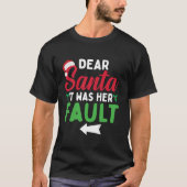 Grappig kerstparen Shirt Lieve kerstman. (Voorkant)