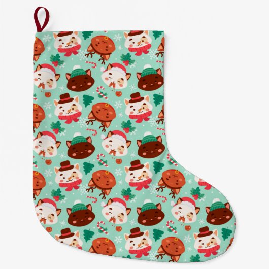 Grappig kerstpatroon Grote kerststaart Kerstsok (Voorkant)