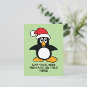 Grappig kerstpinguïn - aangepaste tekst briefkaart (Staand voorkant)