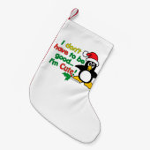 Grappig kerstpinguïn, ik ben schattig! kleine kerstsok (Voorkant (Hangend))