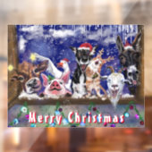 Grappig kerstraam Cling Happy Animal Party Raamsticker (Vel 2)