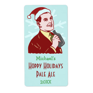 Grappig kerstrecro-brouwerij met feestbrouwfles etiket