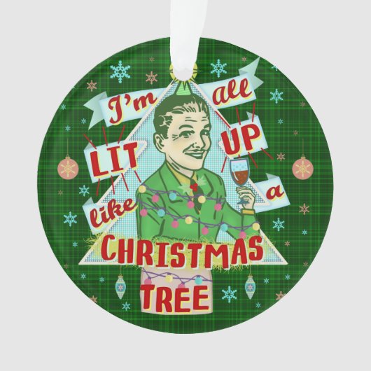 Grappig kerstrecro Drink Humor Man Ornament (voorkant)