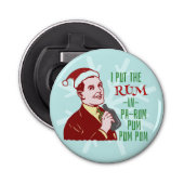 Grappig kerstrecro Rum Drink Man Holiday Button Flesopener (Voorkant)