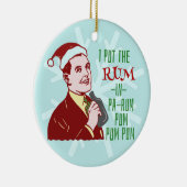 Grappig kerstrecro Rum Drink Man Holiday Keramisch Ornament (Rechts)