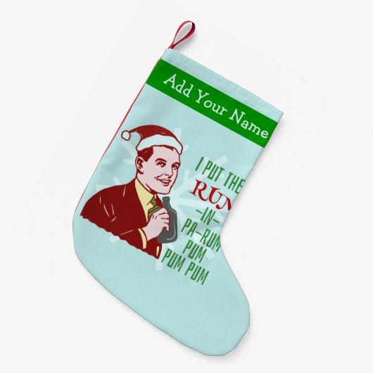 Grappig kerstrecro Rum Drink Man Holiday Kleine Kerstsok (Voorkant (Hangend))