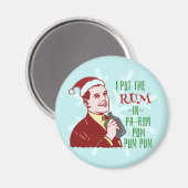 Grappig kerstrecro Rum Drink Man Holiday Magneet (Voorkant / Achterkant)