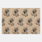 Grappig kerstrecro Santa Kraft Pattern Inpakpapier Vel (Voorkant 3)