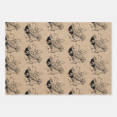 Grappig kerstrecro Santa Kraft Pattern Inpakpapier Vel (Voorkant 2)