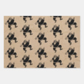 Grappig kerstrecro Santa Kraft Pattern Inpakpapier Vel (Voorkant)