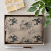 Grappig kerstrecro  Santa Kraft Pattern Tissuepapier (Geschenk)