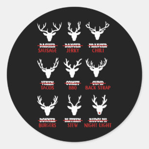 Grappig kerstrendierjacht met als doel het ontluch ronde sticker