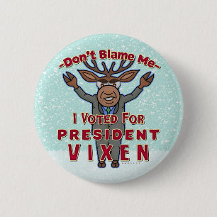 Grappig kerstrendierlijk President Vixen politiek Ronde Button 5,7 Cm