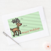 Grappig kerstrendiertje rechthoekige sticker (Envelop)