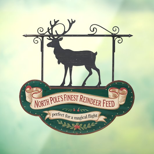 Grappig kerstrendiervoer raamsticker (Vel 3)