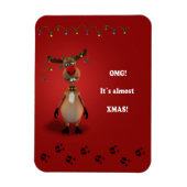 Grappig kerstrood met neus rendier magneet (Verticaal)