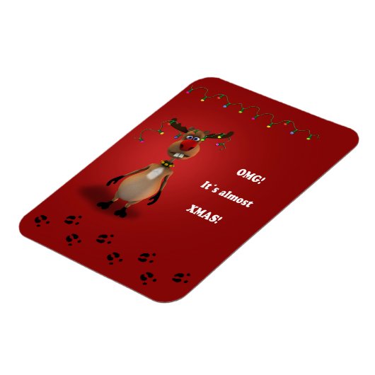 Grappig kerstrood met neus rendier magneet (Linkerzijde)