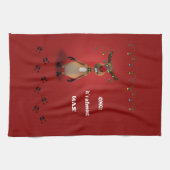 Grappig kerstrood met neus rendier theedoek (Horizontaal)