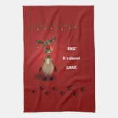 Grappig kerstrood met neus rendier theedoek (Verticaal)