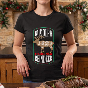 Grappig kerstshirt - Rendier Rood Vlees T-shirt
