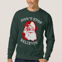 Grappig kerstshirt: "STOP NIET MET BELIEVIN"