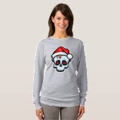 Grappig kerstsschedel, Cartoon stijl T-shirt (Voorkant volledig)