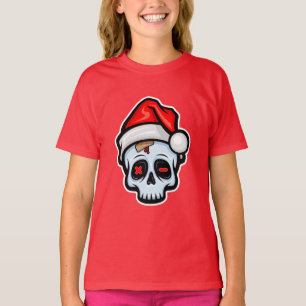 Grappig kerstsschedel, Cartoon stijl T-shirt