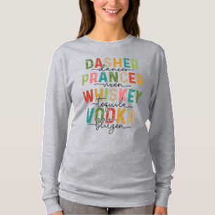 Grappig Kerstsweatshirt Dasher Prancer Blitzen T-shirt