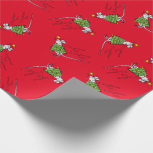 Grappig kersttaartje-Cartoon Cadeaupapier