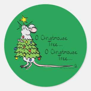 Grappig kersttaartje-Cartoon Ronde Sticker
