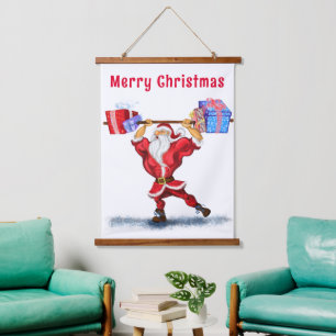 Grappig kersttapijt hangend wandkleed