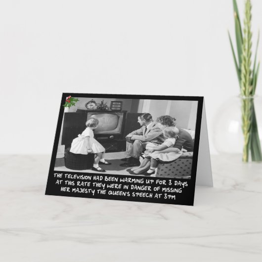 Grappig kersttelevisie feestdagen kaart (Voorkant)