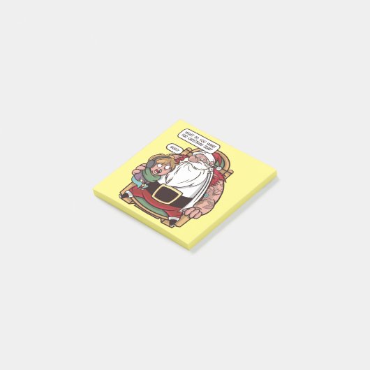 Grappig kerstthema 2020 SANTA ASKING Post-it® Notes (Schuin)