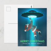 Grappig kerstvakantie-Briefkaarten | Santa UFO Briefkaart (Voorkant / Achterkant)