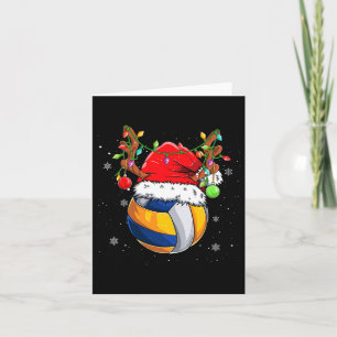 Grappig Kerstvolleybal Santa Hat Rendier Schattige Kaart