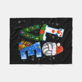 Grappig kerstvolleybalspelers overvallen kerstmis fleece deken (Voorkant (Horizontaal))